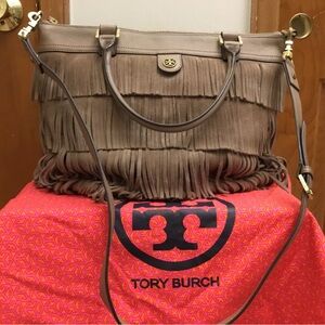 Tory Burch Brown Fringe Women Bag
